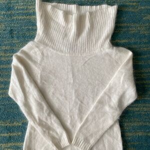 Tailor B. Moss Cream Cowl Neck Angora Mix Sweater- Medium